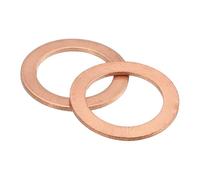 sourcing map 60Pcs M14 Flat Washer, Copper 14mm ID x 20mm OD x 1mm Thick for Bolt Screw, Factories Repair, Kitchens, Shops, and Outdoor Construction, Red