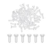 sourcing map 60Pcs M3x10mm Clear Plastic Phillips Machine Screws, Insulated PC Countersunk Screws Flat Head Machine Transparent Acrylic Bolts