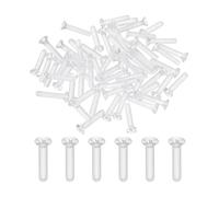 sourcing map 60Pcs M3x15mm Clear Plastic Phillips Machine Screws, Insulated PC Countersunk Screws Flat Head Machine Transparent Acrylic Bolts