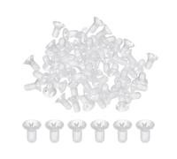 sourcing map 60Pcs M3x6mm Clear Plastic Phillips Machine Screws, Insulated PC Countersunk Screws Flat Head Machine Transparent Acrylic Bolts
