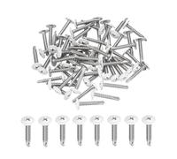 sourcing map 60Pcs M4.2x25mm White Pan Head Self Tapping Screws, 410 Stainless Steel Self Drilling Screws for Metal Sheet Metal Screw, Silver