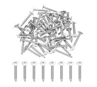sourcing map 60Pcs M4.2x32mm White Pan Head Self Tapping Screws, 410 Stainless Steel Self Drilling Screws for Metal Sheet Metal Screw, Silver