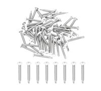 sourcing map 60Pcs M4.2x32mm White Thick Pan Head Self Tapping Screws, 410 Stainless Steel Self Drilling Screws for Metal Sheet Metal Screw, Silver