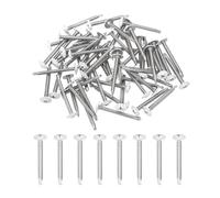 sourcing map 60Pcs M4.2x38mm White Pan Head Self Tapping Screws, 410 Stainless Steel Self Drilling Screws for Metal Sheet Metal Screw, Silver