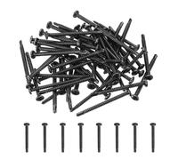 sourcing map 60Pcs M4.8 x 60mm Pan Head Self Tapping Screws, Galvanized Carbon Steel Self Drilling Screws for Metal Sheet Metal Screw, Black
