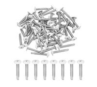 sourcing map 60Pcs M4.8x32mm White Pan Head Self Tapping Screws, 410 Stainless Steel Self Drilling Screws for Metal Sheet Metal Screw, Silver