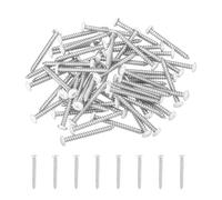 sourcing map 60Pcs M4 x 38mm White Pan Head Self Tapping Screws, Galvanized Carbon Steel Self Drilling Screws for Metal Sheet Metal Screw, Silver