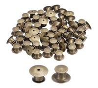 sourcing map 60Pcs Metal Locking Pin Backs, Pin Keepers Locking Clasp Flat Head Clamp Needle Back Lock for DIY Brooch Crafts Badges Enamel Lapel, Bronze