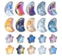 Sourcing Map 60Pcs Mix Colors Acrylic Star Moon Shaped Beads for Craft DIY