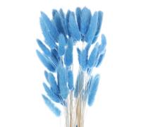 sourcing map 60pcs Natural Rabbit Bunny Tails Dried Flowers 24" Mini Pampas Grass Lagurus Ovatus Bunch for Floral Wedding Decor Christmas, Navy Blue