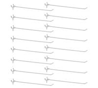sourcing map 60pcs Pegboard Shelving Hooks 12" Stainless Steel Peg Board Display Hook Hanging Holders Wall Mount Organize Tools for Workbench Garage Kitchen Store, Silver