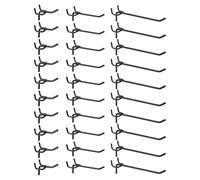 sourcing map 60pcs Pegboard Shelving Hooks 2" 4" 6" Stainless Steel Peg Board Display Hook Hanging Holders Wall Mount Organize Tools for Workbench Garage Kitchen Store, Black