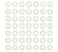 sourcing map 60Pcs Plastic Book Binding Discs, 24mm Heart Discbound Expansion Discs Binder Ring for DIY Notebooks Planner Accessories, White