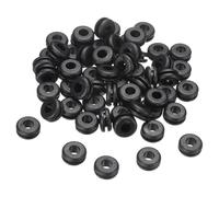 sourcing map 60Pcs Rubber Grommets 1/4 ID, 3/8 Drill Hole, Firewall Grommet Automotive Rubber Hole Eyelet Ring Gasket for Wire Cable Hose Protection, Metal Electric Box, (6x10mm, Black)