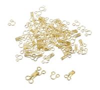 sourcing map 60pcs Sewing Hooks and Eyes Closure, 14.5mm Bra Hooks Clothing Fastener, Bra Sew Closure Replacement Suitable for Bra Skirt Clothing Trousers Coat Jacket Sewing DIY Craft, Golden