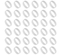 sourcing map 60Pcs Silicone Rubber Bands,17mm/0.7" Rubber Bands Rings Cable Ties Strong Elastic Bands Non-Slip for Cord Wrapping Bag Wraps, White