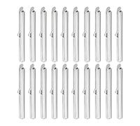 sourcing map 60Pcs Slide on End Clasps, 40mm Tube Ball Bead Slider Crimp Ends for Multi-Strand DIY Craft Making, Silver White
