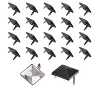 sourcing map 60pcs Square Pyramid Studs 12mm Carbon Steel 2 Claw Rivet Spike Studs for Bags Shoes Leather Crafting Punk Rock Jeans Jacket, Bright Black