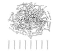 sourcing map 60Pcs ST3.5x35mm White Flat Countersunk Head Self Tapping Screws, Galvanized Carbon Steel Self Drilling Screws for Metal Sheet Metal Screw, Silver