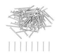 sourcing map 60Pcs ST3.5x50mm White Flat Countersunk Head Self Tapping Screws, Galvanized Carbon Steel Self Drilling Screws for Metal Sheet Metal Screw, Silver