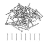 sourcing map 60Pcs ST3x25mm White Flat Countersunk Head Self Tapping Screws, Galvanized Carbon Steel Self Drilling Screws for Metal Sheet Metal Screw, Silver