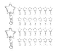 sourcing map 60Pcs Star Keychain Clips, 50 x 25mm Zinc Alloy Star Lobster Claw Clasp with Swivel Hook for DIY Crafts and Bags Pendant, Silver