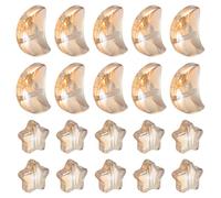 sourcing map 60Pcs Star Moon Shaped Beads, 2 Style Acrylic Spacer Assorted Beads Aesthetic Beads for Keychain Craft DIY, Amber