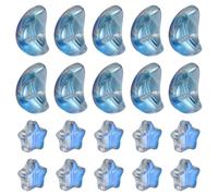 sourcing map 60Pcs Star Moon Shaped Beads, 2 Style Acrylic Spacer Assorted Beads Aesthetic Beads for Keychain Craft DIY, Clear Blue