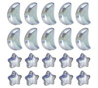 sourcing map 60Pcs Star Moon Shaped Beads, 2 Style Acrylic Spacer Assorted Beads Aesthetic Beads for Keychain Craft DIY, Clear Green