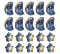 sourcing map 60Pcs Star Moon Shaped Beads, 2 Style Acrylic Spacer Assorted Beads Aesthetic Beads for Keychain Craft DIY, Gold Purple