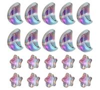 sourcing map 60Pcs Star Moon Shaped Beads, 2 Style Acrylic Spacer Assorted Beads Aesthetic Beads for Keychain Craft DIY, Rose Red Green