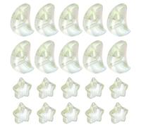 sourcing map 60Pcs Star Moon Shaped Beads, 2 Style Acrylic Spacer Assorted Beads Aesthetic Beads for Keychain Craft DIY, Crystal Yellow