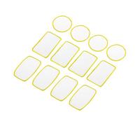 sourcing map 60pcs Sublimation Patch Blank, 3 Shape Fabric Iron-on Blank Heat Transfer Repair Patch for DIY Crafts Caps Clothes, White with Yellow Border