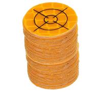 sourcing map 60pcs Survey Reflector Sheets 20mm x 20mm Self-Adhesive Surveying Target Mark Sticker Total Station Round Reflective Sheet Tape for Ship Inspection Tunnel Measure, Yellow