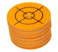 sourcing map 60pcs Survey Reflector Sheets 50mm x 50mm Self-Adhesive Surveying Target Mark Sticker Total Station Round Reflective Sheet Tape for Ship Inspection Tunnel Measure, Yellow