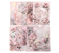 sourcing map 60pcs Textured Scrapbook Paper Vintage Scrapbooking Paper Handmade Craft Paper for Journaling Supplies Junk Journal Art Craft Diary Decorative Paper,Pink
