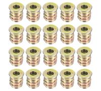 sourcing map 60Pcs Threaded Inserts, M4-0.7x10 Zinc Plated Carbon Steel Hex Socket Drive Screw-in Nut Threaded Inserts for Wood Working Tools and Accessories