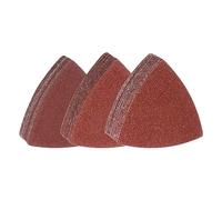 sourcing map 60pcs Triangular Hook & Loop Sandpapers 40/60/80 Grits 3-1/8" Aluminum Oxide Sanding Pads Mouse Detail Sander Papers Multitool Sheets Set (20pcs of Each Grits)