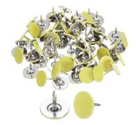 sourcing map 60Pcs Upholstery Tacks, 11mmx10mm Flat Head Thumb Tack Decorative Furniture Nails Push Pins for Furniture Sofa Headboards, Light Yellow