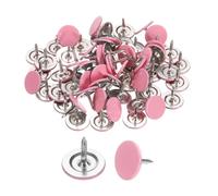 sourcing map 60Pcs Upholstery Tacks, Upholstery Supplies, 11mmx10mm Flat Head Thumb Tack Decorative Furniture Nails Push Pins for Furniture Sofa Headboards, Pink
