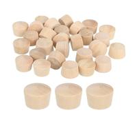 sourcing map 60Pcs Wood Button Plugs, 11.5mm/0.45" Flat Head Hardwood Screw Hole Plug Wooden Caps Buttons Wood Plug for Furniture Woodworking Craft Decor (13mm x 11.5mm)
