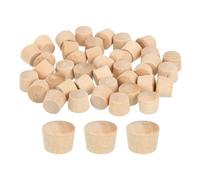sourcing map 60Pcs Wood Button Plugs, 8.5mm/0.33" Flat Head Hardwood Screw Hole Plug Wooden Caps Buttons Wood Plug for Furniture Woodworking Craft Decor (10mm x 8.5mm)