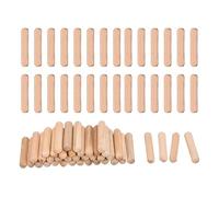 sourcing map 60Pcs Wooden Dowel Pins 5x25mm/0.2x0.98 Fluted Beveled Ends | Wood Dowel Pegs Dried Hardwood for Woodworking Furniture Shelf
