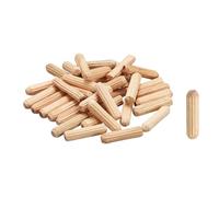 sourcing map 60Pcs Wooden Dowel Pins, M5 x 20mm Straight Dowel Rods Wood Fluted Dowels Rods for Crafts Furniture DIY Hardwood