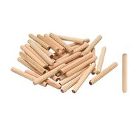 sourcing map 60Pcs Wooden Dowel Pins, M6 x 50mm Straight Dowel Rods Wood Fluted Dowels Rods for Crafts Furniture DIY Hardwood