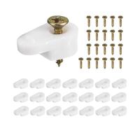 sourcing map 60Set Glass Retainer Clips Kit, 20mm Plastic Glass Cabinet Clips with Screws for Fixing 3mm Thick Glass Cabinet Doors Mirror, White