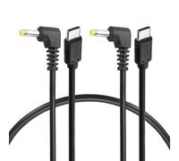 sourcing map 60W PD Trigger Cable, 20V 3A 4.0x1.7mm Type-C Right Angle Power Cord 0.4m/1.3ft USB C to DC PD Power Fast Charging Cable for Portable Monitor, Security Camera,Pack of 2