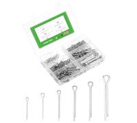 sourcing map 615Pcs 6 Sizes Zinc-Plated Carbon Steel Cotter Pin Split Pin Assortment Kit, Split Cotter Fastener Clips for Household Appliances, Sports Equipment, Car Mechanics Repair (White)