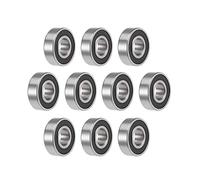 sourcing map 6202-2RS Deep Groove Ball Bearings Z2 15mm X 35mm X 11mm Double Shielded Carbon Steel 10pcs