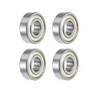 sourcing map 6203ZZ Deep Groove Ball Bearings Z2 17mm X 40mm X 12mm Double Shielded Carbon Steel 4pcs